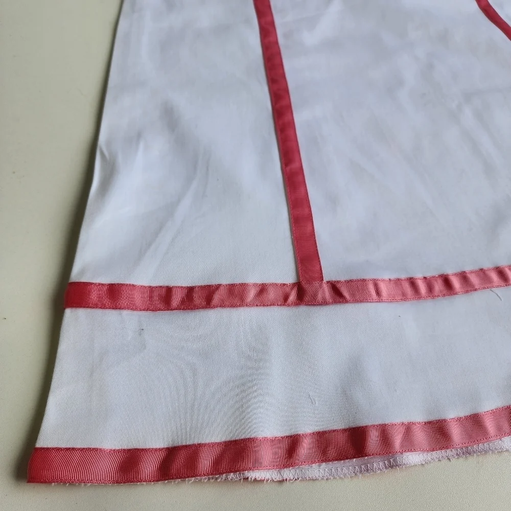 Heart Moon Star Womens Skirt A-Line Cotton White Pink Couture Side Zip Sz 8